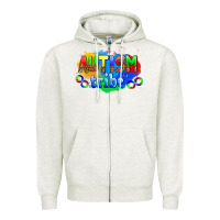 Oatmeal Heather autısm tribe Zipper Hoodie - AdoDesignShop