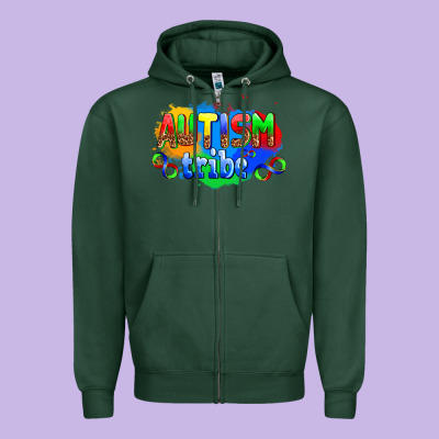 Autısm Tribe Zipper Hoodie Designed By Adodesignshop