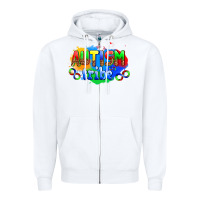 White autısm tribe Zipper Hoodie - AdoDesignShop