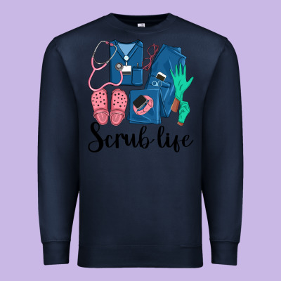 Scrub Life Nurse Premium Sweatshirt Designed By Lillyallendesigns