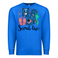 True Royal Scrub Life Nurse Premium Sweatshirt - LillyAllenDesigns
