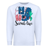 White Scrub Life Nurse Premium Sweatshirt - LillyAllenDesigns