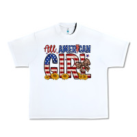 White all american girl Urban Heavy Tee - Zillion Design Studio