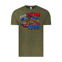 Vintage Olive one nation under god Vintage Tee - Zillion Design Studio