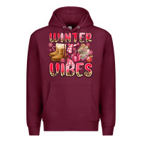 Burgundy pink winter vibes Premium Hoodie - MaliasSmallBusiness