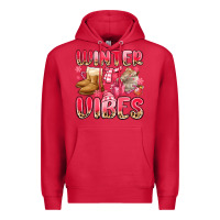 Cardinal pink winter vibes Premium Hoodie - MaliasSmallBusiness