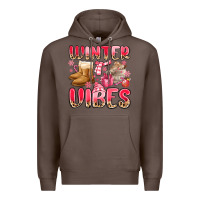 Coffee pink winter vibes Premium Hoodie - MaliasSmallBusiness