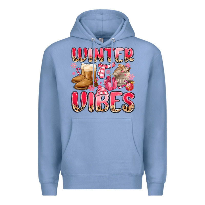 Pink Winter Vibes Premium Hoodie by MaliasSmallBusiness | Teevron