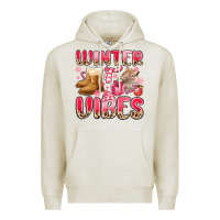 Oatmeal Heather pink winter vibes Premium Hoodie - MaliasSmallBusiness