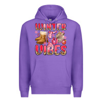 Purple pink winter vibes Premium Hoodie - MaliasSmallBusiness