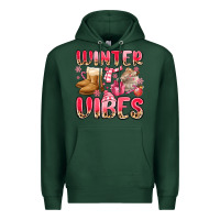 Sports Green pink winter vibes Premium Hoodie - MaliasSmallBusiness