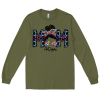 Army Green mom autism Long Sleeve Tee - SublimationCraftShop