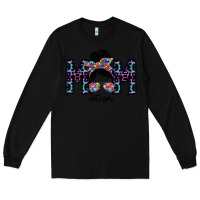 Black mom autism Long Sleeve Tee - SublimationCraftShop