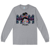 Heather Grey mom autism Long Sleeve Tee - SublimationCraftShop