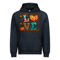 Navy Fall Autumn Leopard Love Pumpkin Urban Hoodie - LillyAllenDesigns