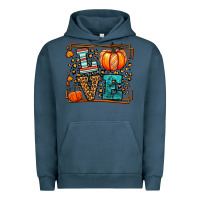 Pigment Midnight Navy Fall Autumn Leopard Love Pumpkin Urban Hoodie - LillyAllenDesigns