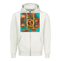 Football Leopard Turquoise Sunflower Seamless Pattern Zipper Hoodie | Teevron