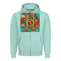 Seafoam football leopard turquoise sunflower seamless pattern Zipper Hoodie - JahusDesignShop