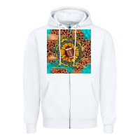 White football leopard turquoise sunflower seamless pattern Zipper Hoodie - JahusDesignShop