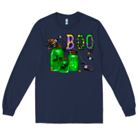 Navy boo drink Long Sleeve Tee - CowhideDigitalArt