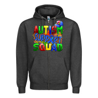 Charcoal Heather autısm support squad Zipper Hoodie - AdoDesignShop