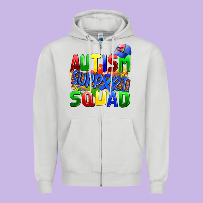 Autısm Support Squad Zipper Hoodie Designed By Adodesignshop