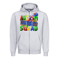 Heather Grey autısm support squad Zipper Hoodie - AdoDesignShop