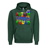 Sports Green autısm support squad Zipper Hoodie - AdoDesignShop