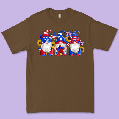 American Flag Gnomes Sunflowers Star Premium Tee Designed By Artiststas