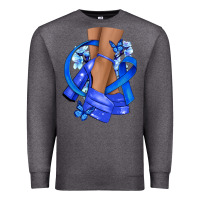 Charcoal Heather colon cancer heels Premium Sweatshirt - NancyCooperArtShop