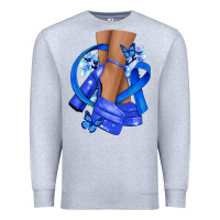 Heather Grey colon cancer heels Premium Sweatshirt - NancyCooperArtShop