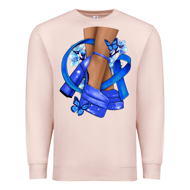 Colon Cancer Heels Premium Sweatshirt by NancyCooperArtShop | Teevron