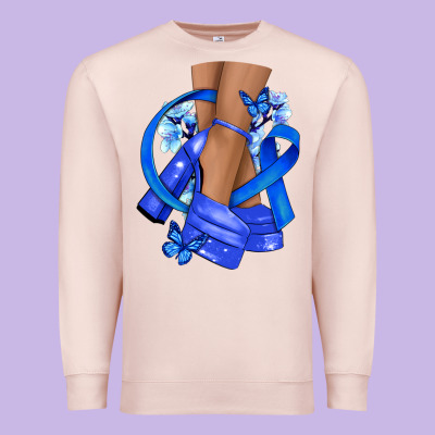 Colon Cancer Heels Premium Sweatshirt Designed By Nancycooperartshop