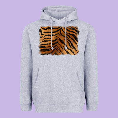 Handdrawn Tiger Pattern Background Heavyweight Hoodie Designed By Barkaloodesign