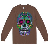 Chestnut sugar skull Long Sleeve Tee - FaDigitalArtStudio