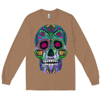 Toasted Coconut sugar skull Long Sleeve Tee - FaDigitalArtStudio