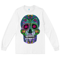 White sugar skull Long Sleeve Tee - FaDigitalArtStudio