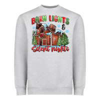 Heather Grey barn lights and silent nights Heavyweight Sweatshirt - MaliasSmallBusiness