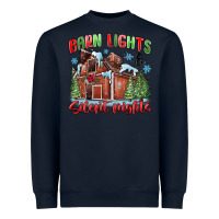 Navy barn lights and silent nights Heavyweight Sweatshirt - MaliasSmallBusiness
