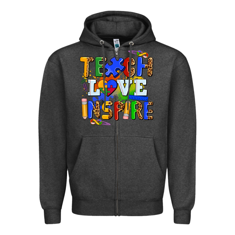Teach Love Inspire Zipper Hoodie by AdoDesignShop | Teevron