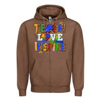 Chestnut teach love inspire Zipper Hoodie - AdoDesignShop