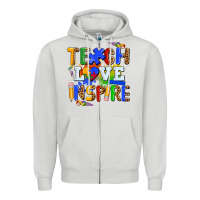 Dove Grey teach love inspire Zipper Hoodie - AdoDesignShop