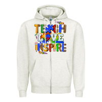 Oatmeal Heather teach love inspire Zipper Hoodie - AdoDesignShop