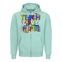 Seafoam teach love inspire Zipper Hoodie - AdoDesignShop