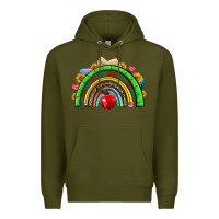Army Green school rainbow Premium Hoodie - NancyCooperArtShop