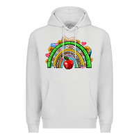 Dove Grey school rainbow Premium Hoodie - NancyCooperArtShop