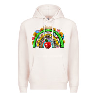 Pale Pink school rainbow Premium Hoodie - NancyCooperArtShop