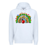 White school rainbow Premium Hoodie - NancyCooperArtShop