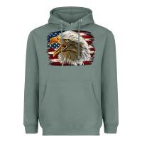 Sage American Flag Eagle Heavyweight Hoodie - LillyAllenDesigns