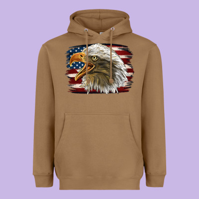 American Flag Eagle Heavyweight Hoodie Designed By Lillyallendesigns